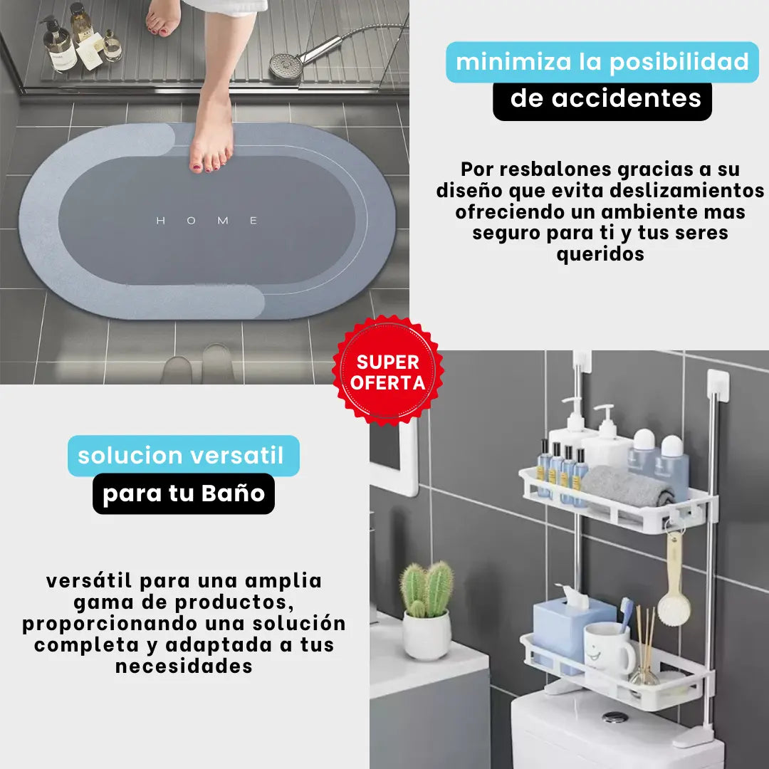 SUPER COMBO  ESTANTE ORGANIZADOR + TAPETE ANTIDESLIZANTE