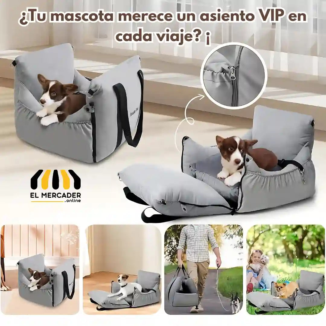 Maleta pet 2 en 1, silla para carro y maleta de viaje