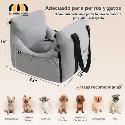 Maleta pet 2 en 1, silla para carro y maleta de viaje