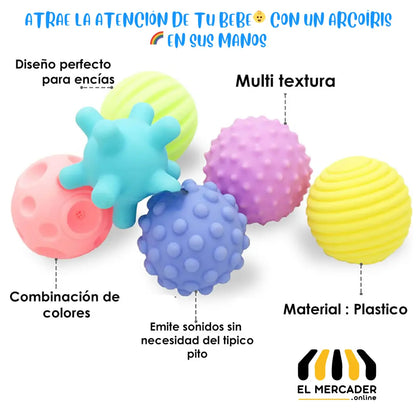 SET DE 6  PELOTAS SENSORIALES👶🧠