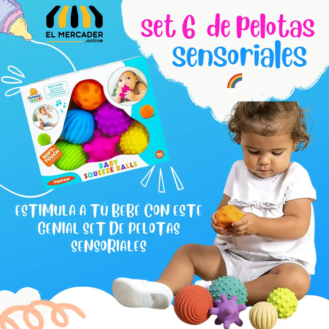 SET DE 6  PELOTAS SENSORIALES👶🧠